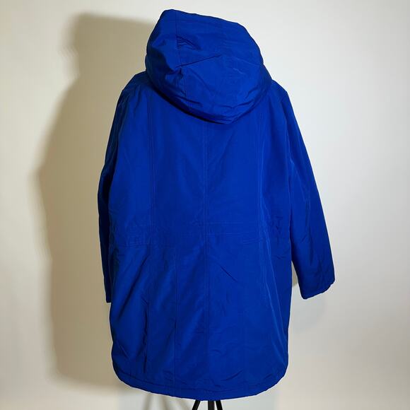 Fleet Street Storm Weight Puffer Coat Cobalt Blue Womens Plus Size 2X Hooded - Picture 7 of 13